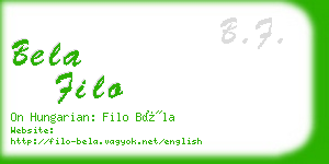 bela filo business card